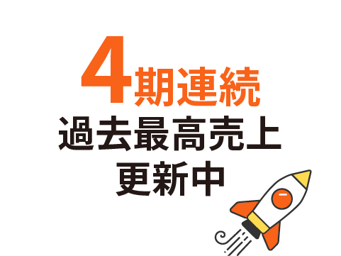 4期連続過去最高売上更新中